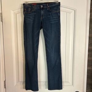 AG Adriano Goldschmied The Angel Dark Blue Straight Leg Jeans. Size 27